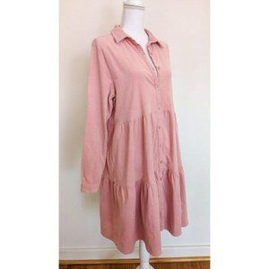 Alessandra Overshirt Corduroy Dress Light Pink Size M